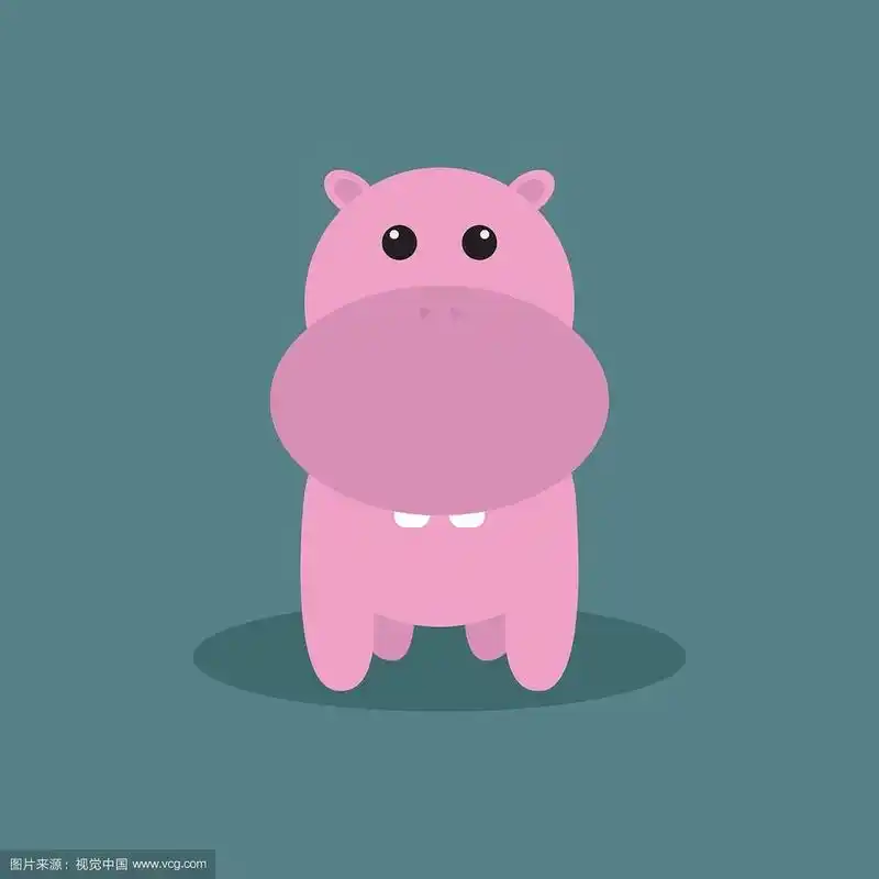 可爱的卡通河马