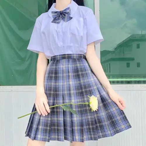 泷岛海jk格裙七月半正统百褶裙日系学生短裙学院半身裙