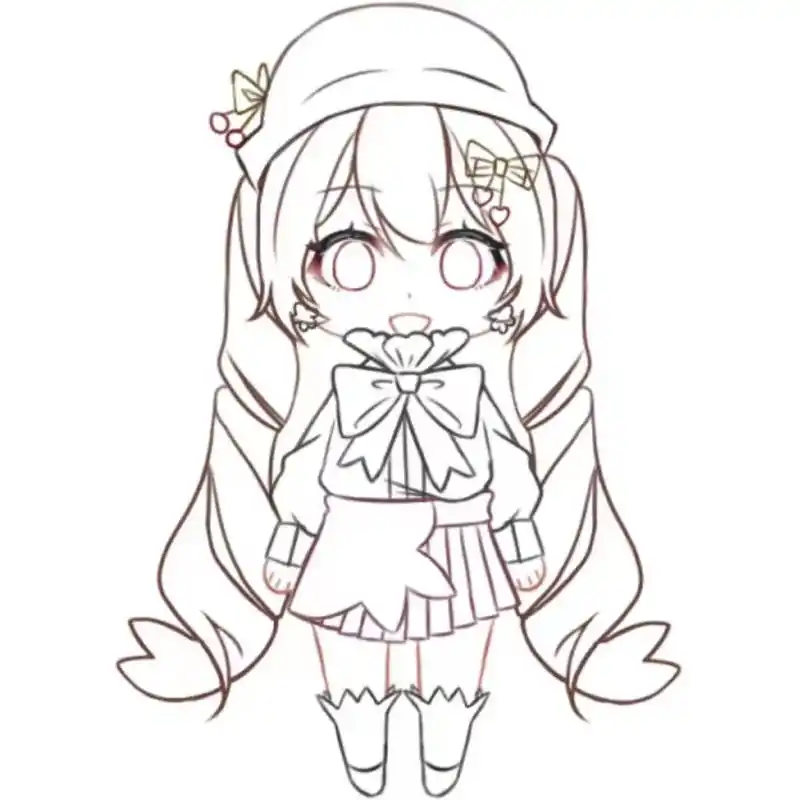 樱花初音未来也太可爱了吧,火速摸了个q版#procreate - 抖音