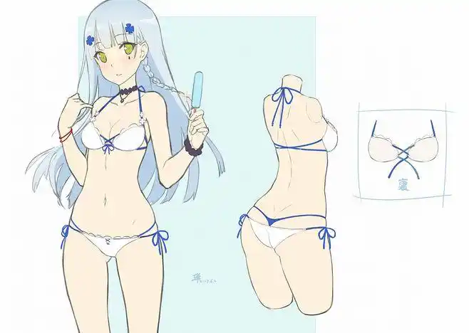 「hk416 - 水着ver.」/「弾(阿弾)」の漫画 [pixiv]