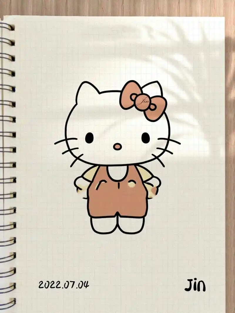 简笔画教程|三丽鸥|hellokitty|凯蒂猫 7215未经允许92盗图