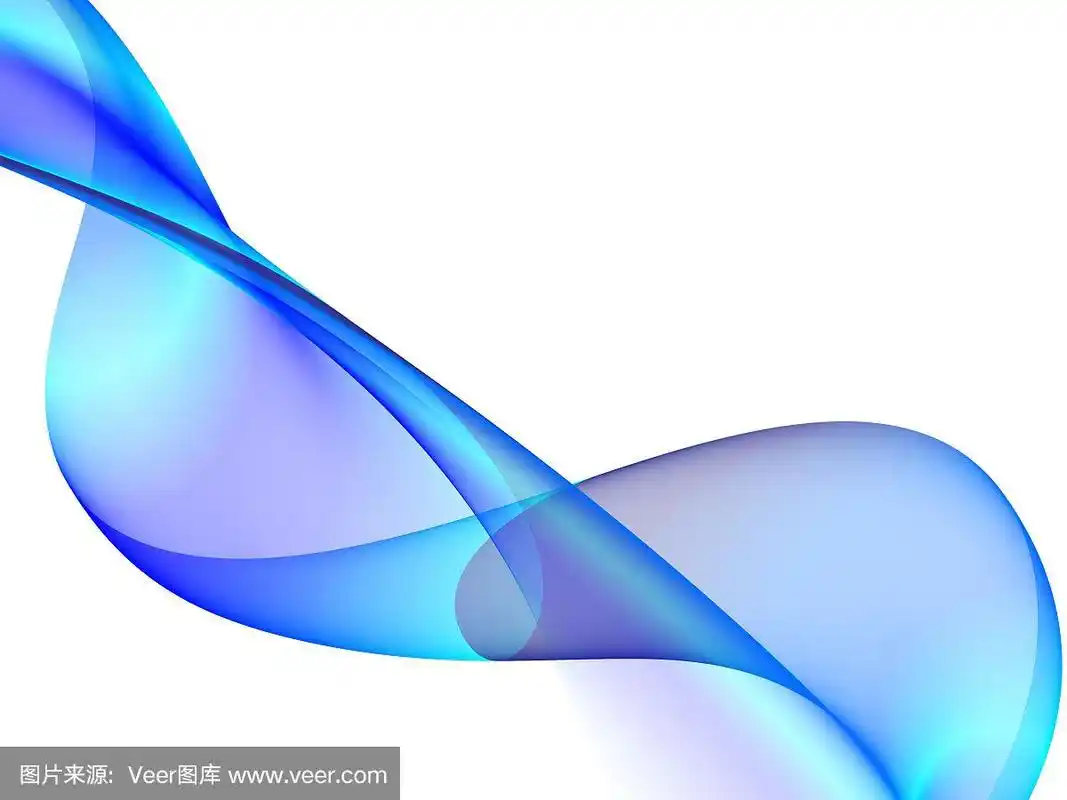 抽象背景,蓝色透明波浪线