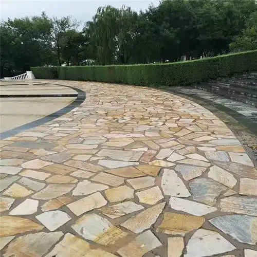 另具匠心-黄锈色碎拼石  文化石铺地面