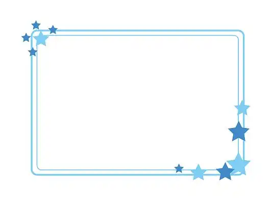 蓝色星星边框简约星星矩形边框png素材