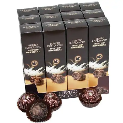 费列罗朗慕脆皮威化黑巧克力朗慕黑莎t36粒盒装散装食品图片【图片