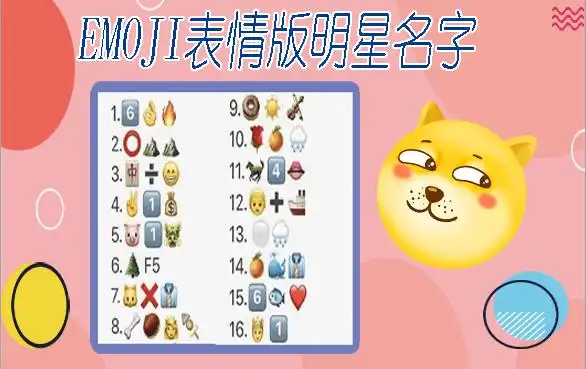 emoji表情版明星名字,来一眼认出你家爱豆