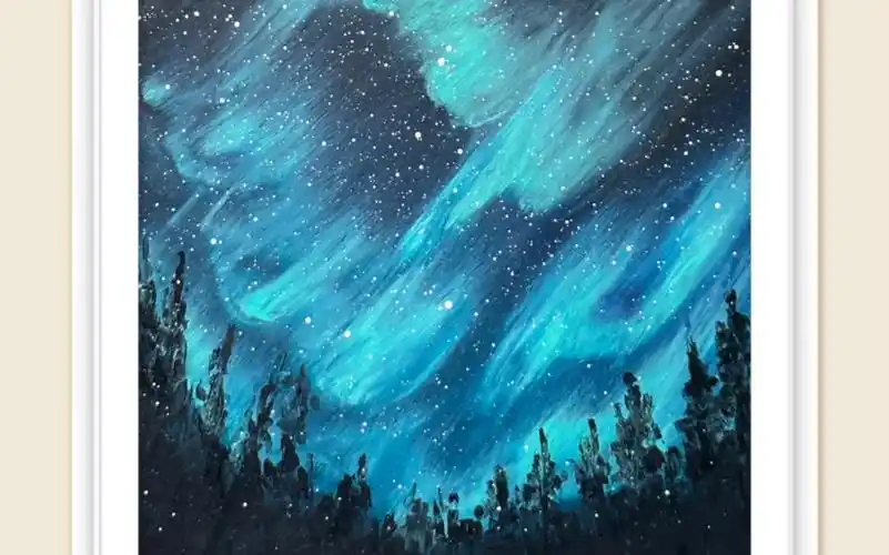 第17集|油画棒风景极光教程 同样的方法画不一样的极光,真的不要太