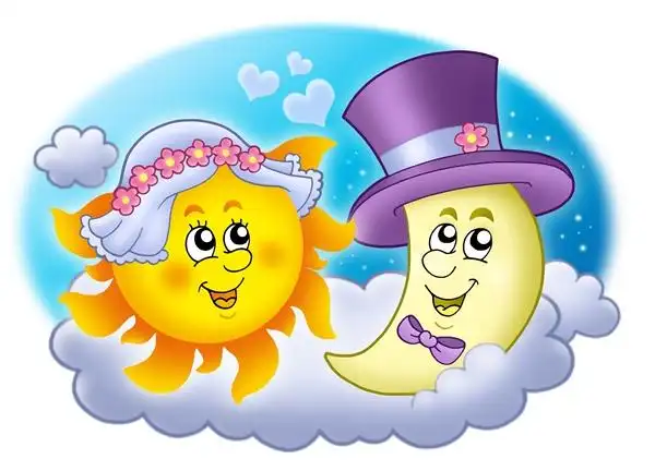 婚礼,图像,太阳,月亮