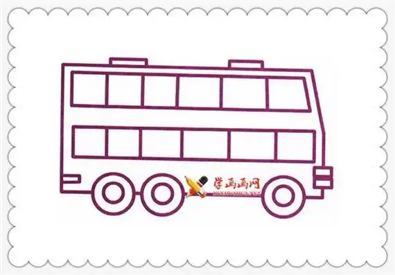 双层中巴车简笔画