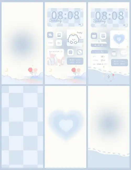 充满治愈的蓝色清新ins风小组件主题76