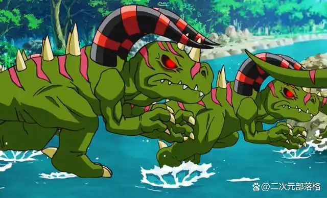 数码宝贝长着两个大角的数码兽究极体是陆地上最重数码兽