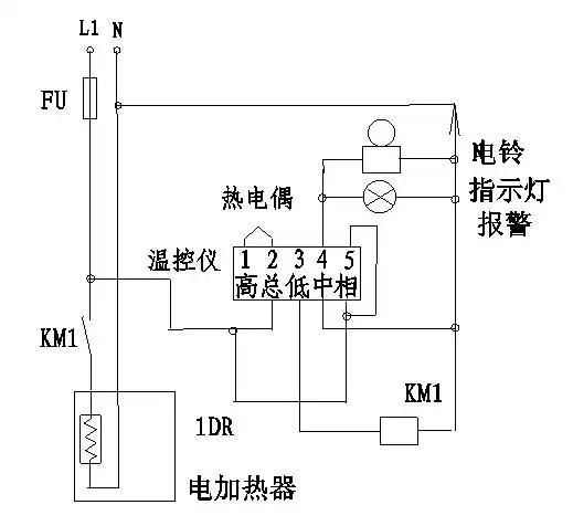 380供电一个交流接触器和一个空开再加两相电的温控器的接法(要实图).
