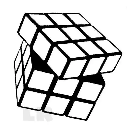 魔方 线稿 果冻 黑白 橡皮章