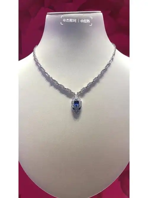 bvlgari宝格丽白金全钻蛇头项链