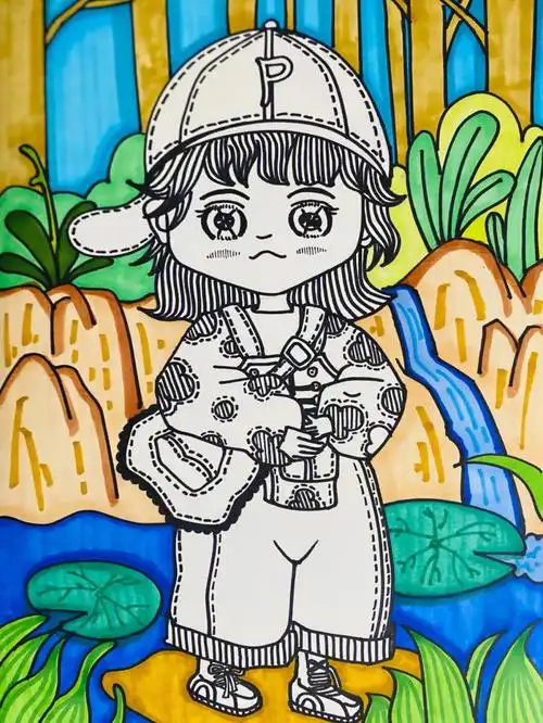 线描画人物动物