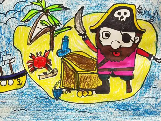 1.12金凤路校区水墨艺趣班周六上午作品《海盗去寻宝》