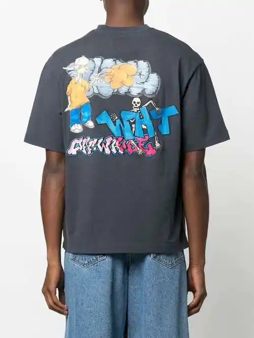 image 4 of off-white 涂鸦印花短袖t恤