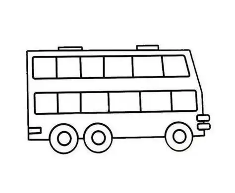 双节旅游巴士简笔画 简笔画图片大全-普车都