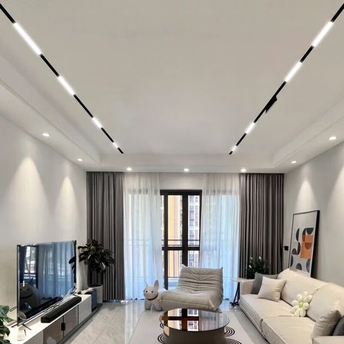 淦新led磁吸轨道灯套餐无主灯照明家用客厅吊顶暗装预埋磁吸线型灯具