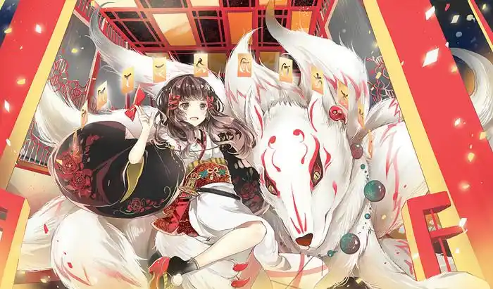 日系狐妖守护神和服符二次元