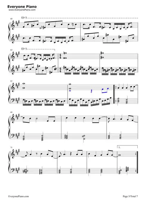 奇迹再现迪迦奥特曼主题曲五线谱预览5