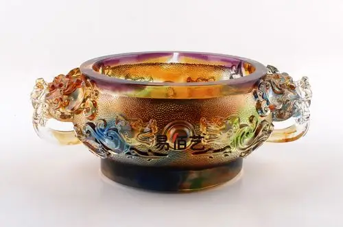 易佰艺 古法琉璃 招财聚宝盆大小号 家居居室风水摆件