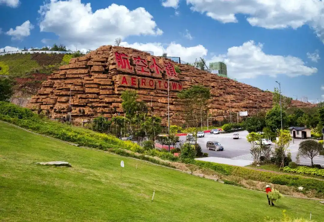 "这几句诗,是对重庆航空小镇"经典临空新城,山水航空小镇"建设理念的