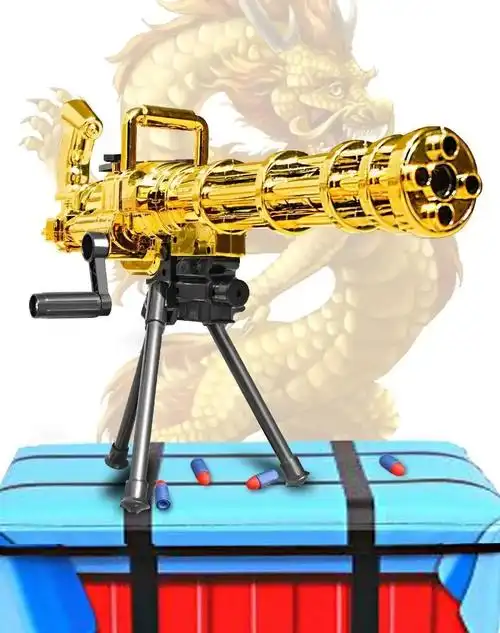 儿童玩具枪可射击手摇黄金加特林重机枪m249大菠萝机关枪812岁男孩子