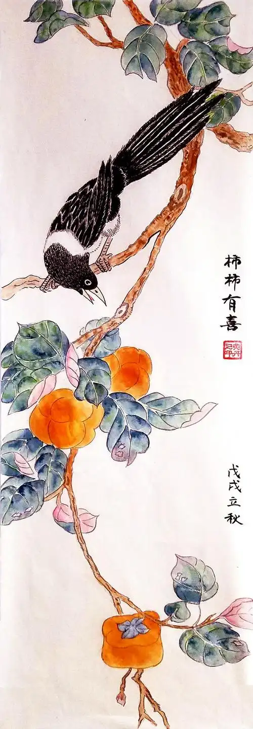 喜鹊登枝报喜事,事事如意喜相逢.