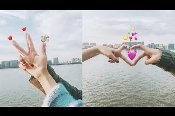 抖音情侣手指舞争相模仿先学习情侣手势拍照法