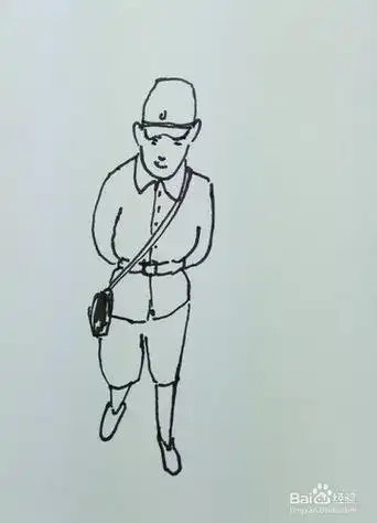 军人火柴人简笔画