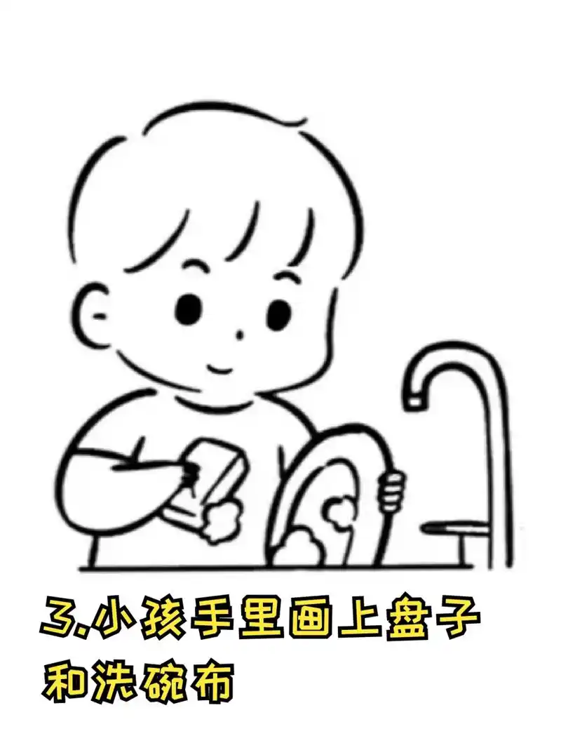洗碗简笔画 96五一假期孩子们应该少不了手抄报的作业吧,这些作业