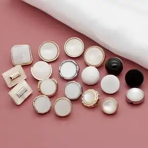 珠光金属衬衫纽扣女士衬衣针织开衫小香风花型方形袖口钮扣扣子