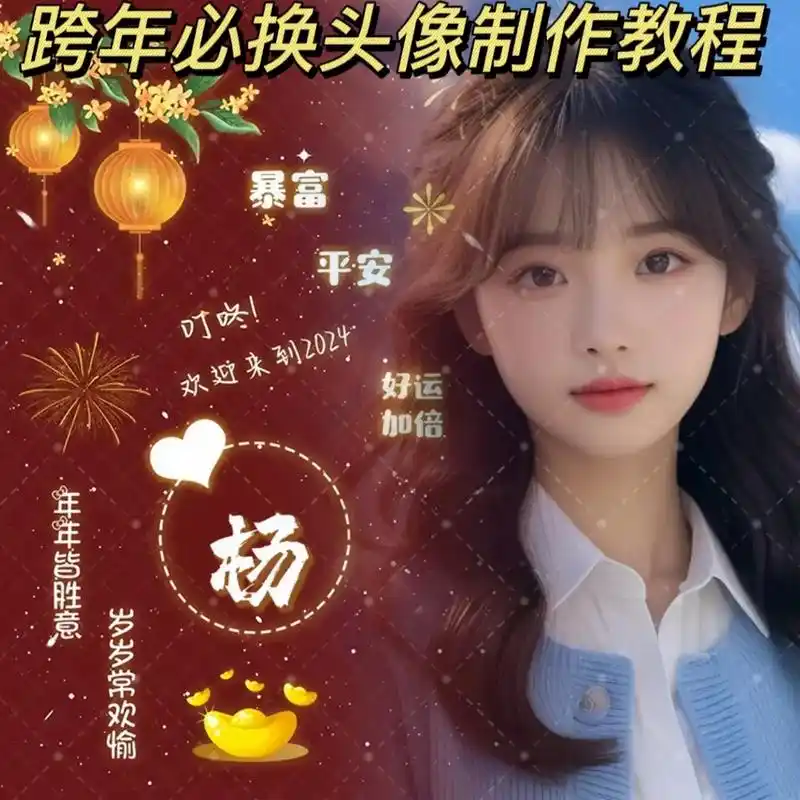 新年姓氏头像制作教程来了.#新年头像 #姓氏头像 #头像制作 - 抖音