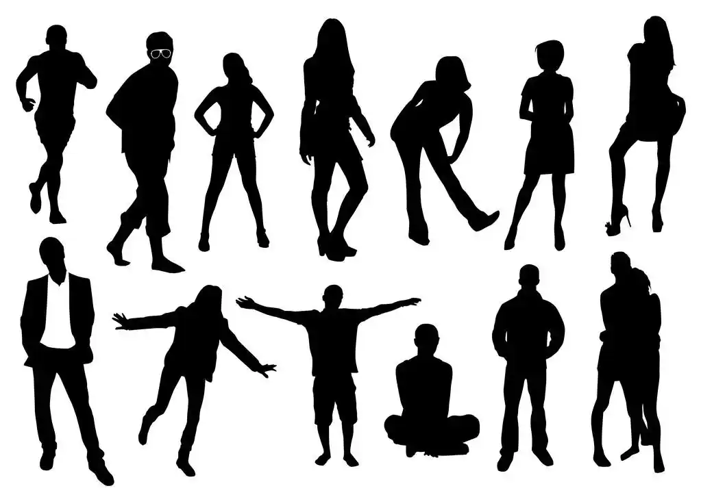人剪影,人的黑色轮廓