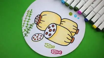 莲菜简笔画颜色怎么图