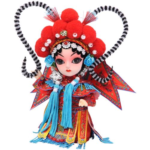 京剧脸谱人偶文创故宫特色北京国潮摆件戏曲唐娃娃绢人