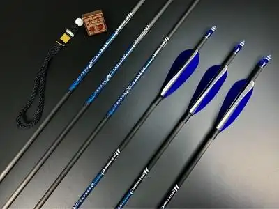 ce纯碳箭美猎42mm内径旋羽真羽箭3寸热处理破风头射准箭太华玄圣