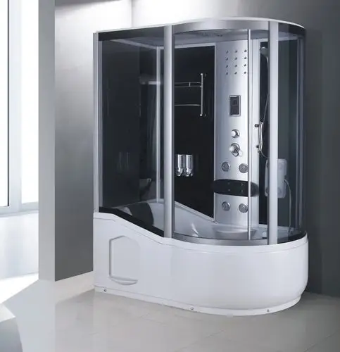 闪电客淋浴房 淋浴房整体淋浴房整体浴房卫生间带浴缸弧扇形浴室蒸汽