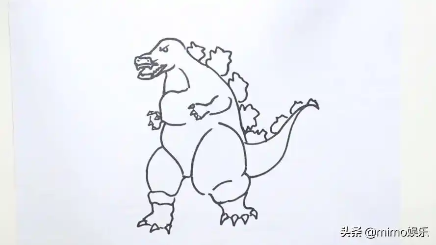 红莲哥斯拉简笔画