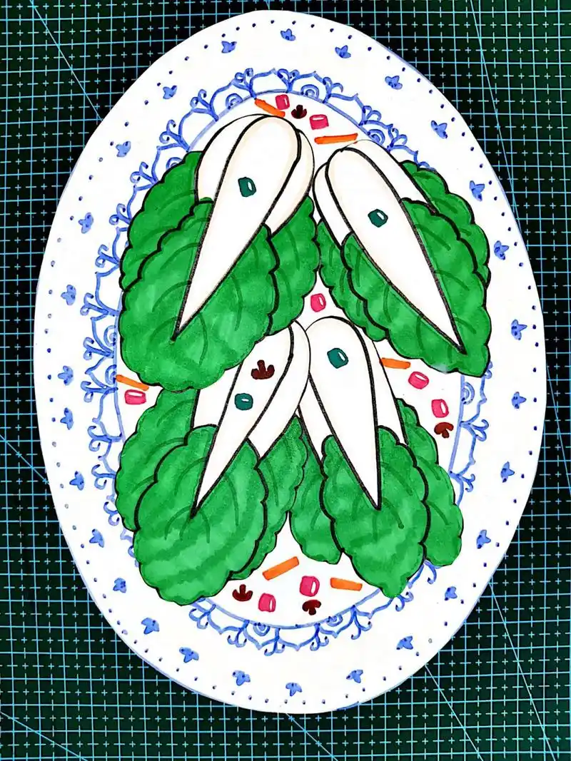 1分钟画出清炒小白菜 创意儿童画 简笔画