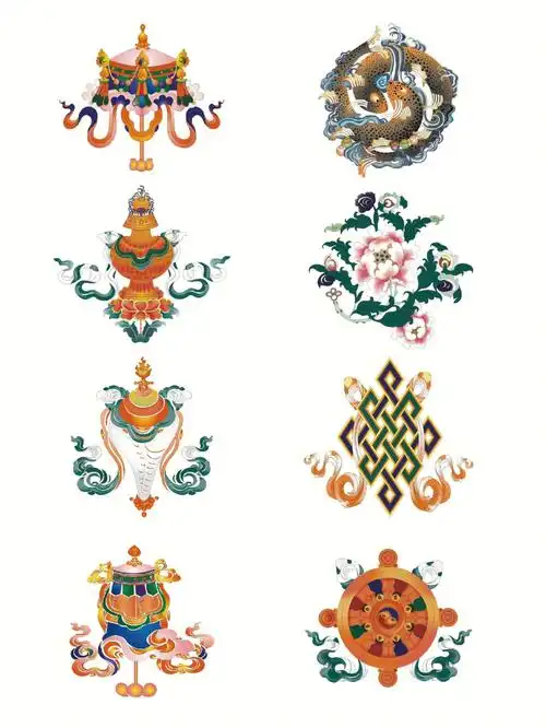 藏族纹样吉祥八宝图