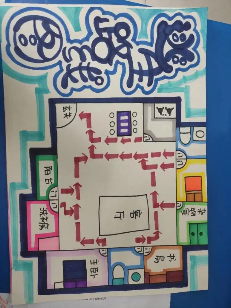 小学生    家庭逃生路线图 小学生寒暑假安全作业 家庭火灾   逃生