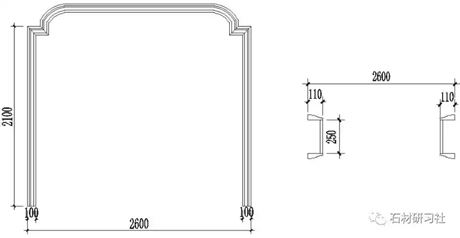 平常画图的方式一般是这样:内外套,常见于垭口的设计,如下图:内外门套