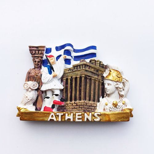 希腊首都雅典地标卫城礼兵国旗创意旅游纪念装饰工艺品磁铁冰箱贴