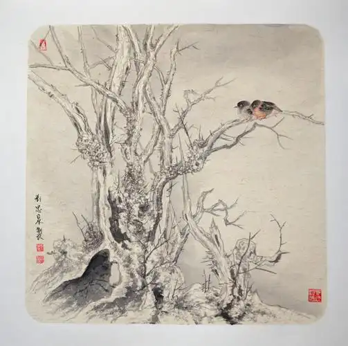 艺术先锋 刘忠泉卡纸花鸟画系列作品之一