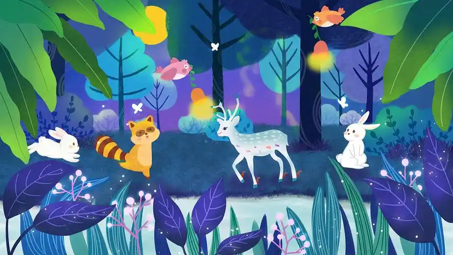 森林鹿系列插画绘制