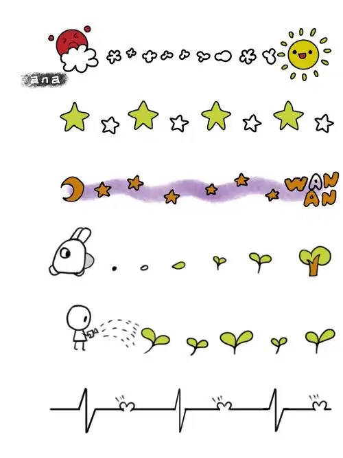 简笔画入门创意花边②