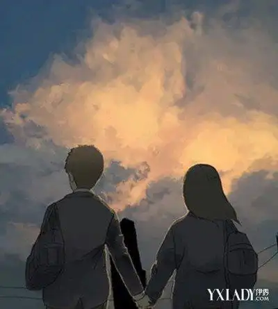 情侣牵手两个人头像背影图片唯美图片