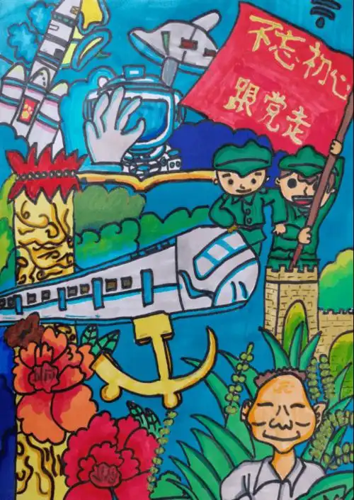 快来投票让你喜欢的作品脱颖而出党史少年说书画英雄魂书画比赛小学生